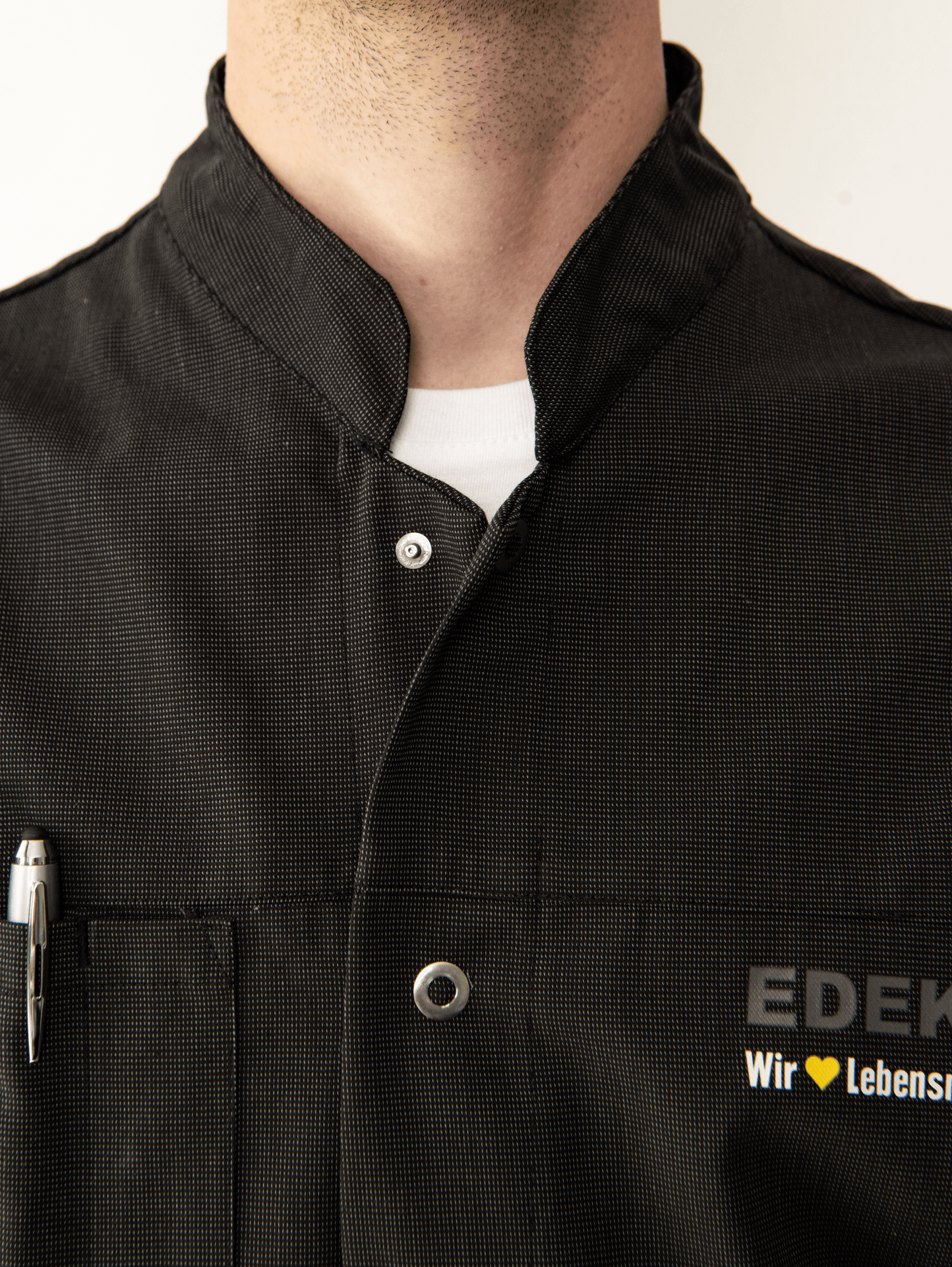 Servicejacke, schwarz meliert – Arbeitskleidung für EDEKA-Märkte von Schweissthal